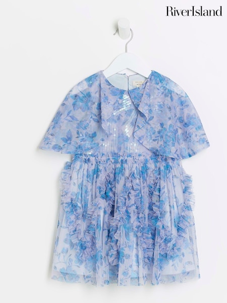 River Island 100% Cotton Girls Floral Tierred Dress (N20767) | 55 €