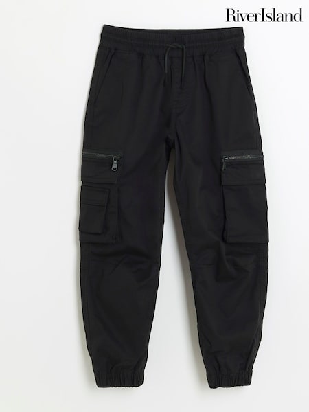 River Island Black Boys Tech Cargo Trousers (N20808) | €29 - €36