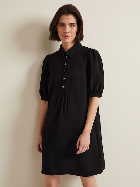 Phase Eight Black Claudia Button Swing Mini Dress (N20822) | €126