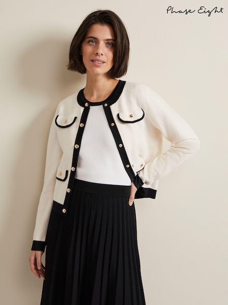 Phase Eight White Knit Libby Jacket (N20842) | AED641