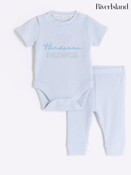 River Island Blue Baby Boys 100% Cotton Romper (N20859) | €12