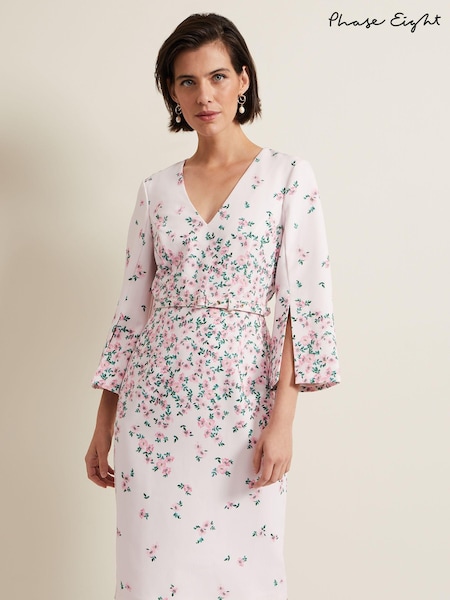 Phase Eight Pink Petite Giovanna Floral Belted Dress (N20863) | €95