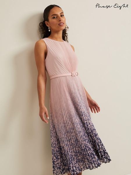 Rosa - Phase Eight Simara Printed Midi Kleid (N20882) | 97 €