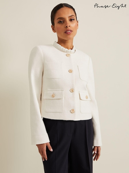 Phase Eight Cream Petite Petite Ripley Bouclé Jacket (N20883) | €89