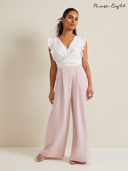 Phase Eight Pink Petite Ayla Ruffle Jumpsuit (N20890) | €178