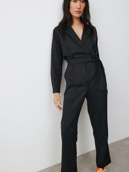 Oliver Bonas Black Wrap Wide Leg Jumpsuit (N20956) | €57