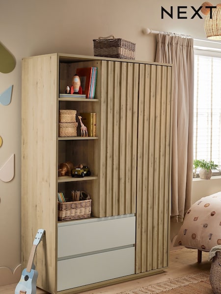 Light Oak Effect Kids Oslo Bronx Triple Wardrobe (N21046) | €925