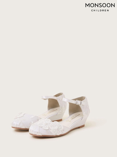 Monsoon Essie Lace Flower Wedges (N21082) | 107 LEI - 121 LEI