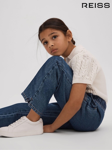 Reiss Blue Marloe 4-9 yrs Drawstring Waist Straight Leg Jeans (N21197) | €58