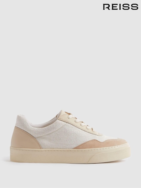 Reiss Natural Asha Canvas Leather Chunky Trainers (N21225) | €200