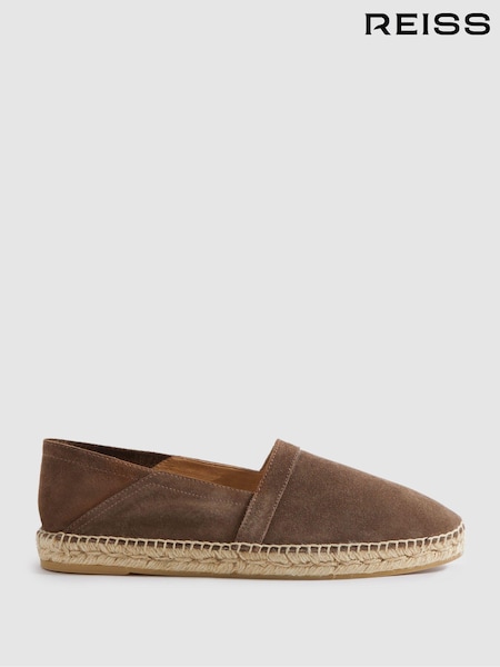 Reiss Coffee Esper Suede Espadrilles (N21254) | €195
