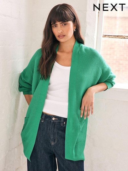 Vert vif - Cardigan long en tricot douillet Soft Touch (N21334) | € 6