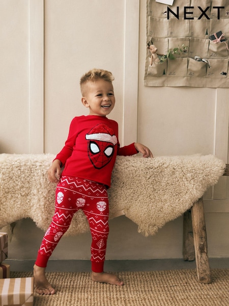 Red Christmas Spiderman 100% Cotton Single Snuggle Pyjamas (12mths-10yrs) (N21444) | €14 - €18