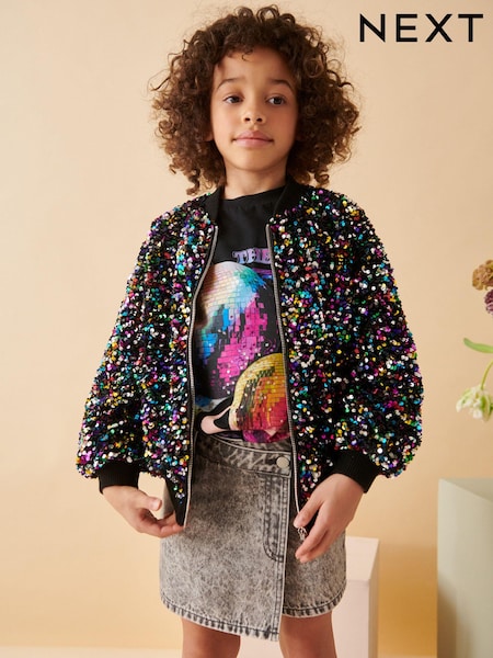 متعدد الألوان - Sequin Bomber Jacket (3-16yrs) (N21518) | ‏133 ر.س.‏ - ‏175 ر.س.‏
