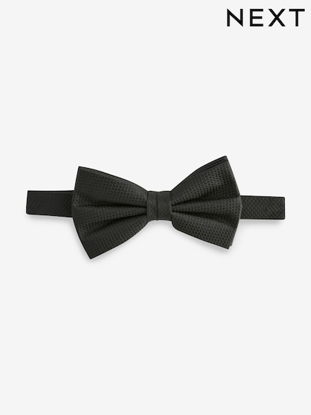 Black Textured Silk Bow Tie (N21520) | 44 QAR