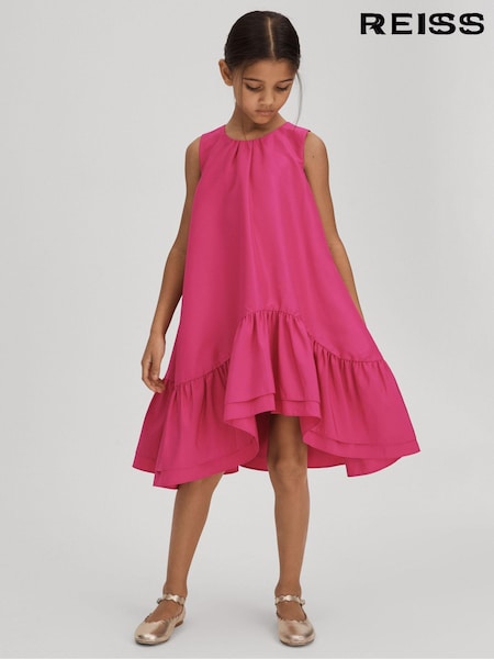 Reiss Bright Pink Cherie 4-9 yrs Layered High-Low Dress (N21661) | €95