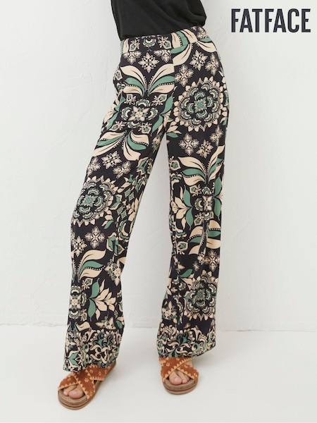 FatFace Isla Mosaic Leaf Wide Leg Trousers (N21665) | 211 LEI