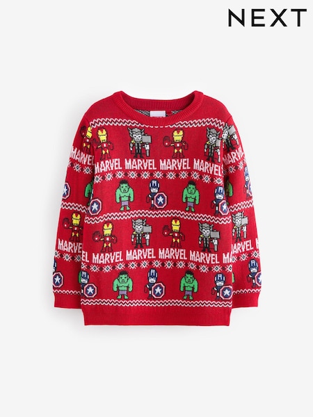 Marvel Avengers Christmas Fairisle Pattern Crew Neck Jumper (3-16yrs) (N21779) | €22 - €27