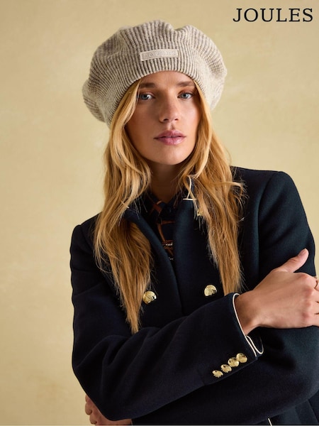 Joules Joelle Oatmeal Knitted Beret (N21902) | €28