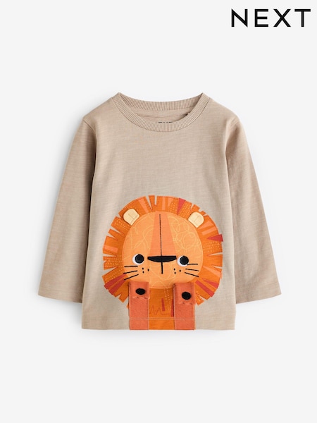 Natural Lion Long Sleeve Interactive T-Shirt (3mths-7yrs) (N21996) | €11 - €14