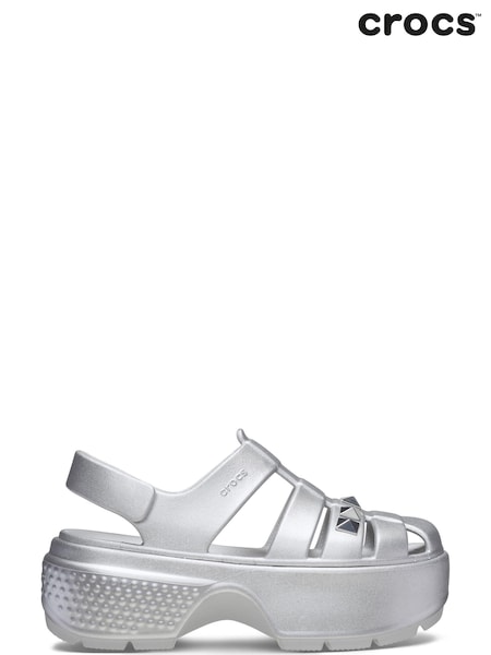 Crocs Silver Stomp Fisherman Sandals (N22012) | AED233