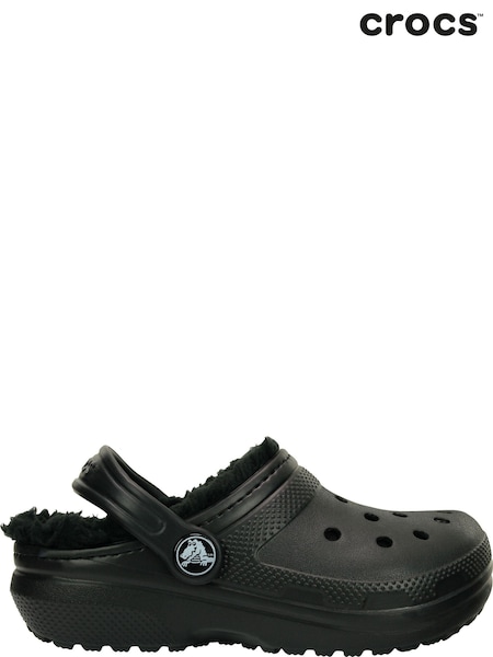 Crocs Black Fluffy Kids Lined Clogs (N22029) | €72