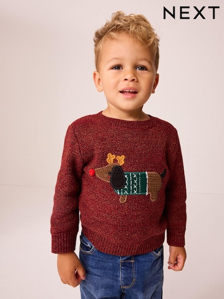 Red Dog Christmas Crew Neck Jumper (3mths-7yrs) (N22032) | AED60 - AED67