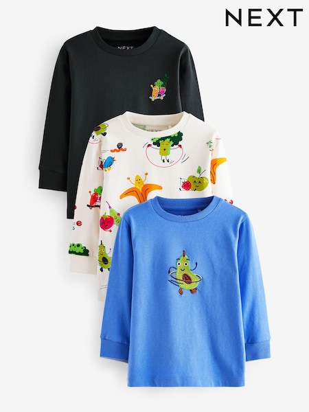 Blaues Gemüse - Long Sleeve T-Shirts 3 Pack (3mths-7yrs) (N22067) | 14 € - 18 €