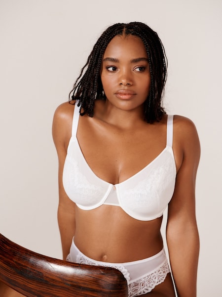 Белый, кружево - DD+ Minimiser Full Cup Bra (N22179) | €6
