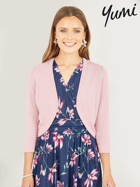 Yumi Pink Knitted Curve Bolero (N22215) | €22