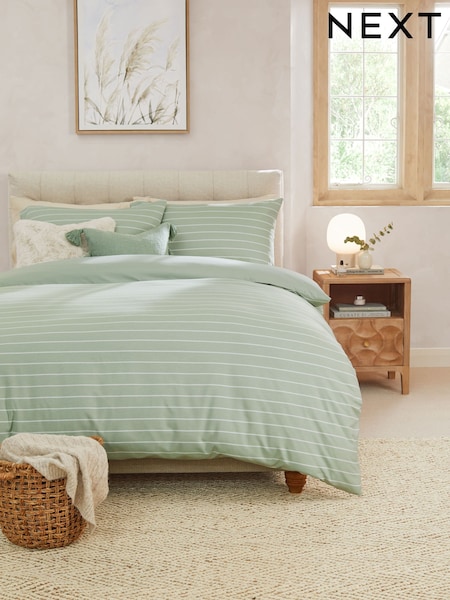 Brushed Stripe Duvet Cover and Pillowcase Set (N22228) | €28 - €62