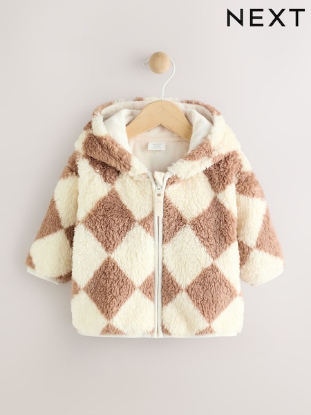 Beige Harlequin - Baby Cosy Fleece Jacket with 3D Ears (N22229) | 19 € - 21 €