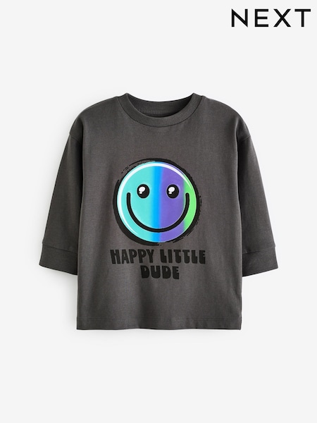 Grey 100% Cotton Long Sleeve Character T-Shirt (3mths-7yrs) (N22248) | AED28 - AED35