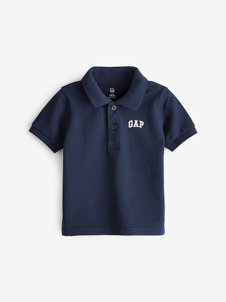 Gap Navy Blue Logo Pique Short Sleeve Polo Shirt (Newborn-5yrs) (N22267) | kr143