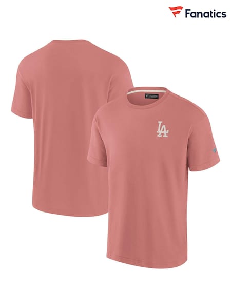 Fanatics Pink MLB Los Angeles Dodgers Terrazzo Short Sleeve Crew 100% Cotton T-Shirt (N22352) | 121 SAR