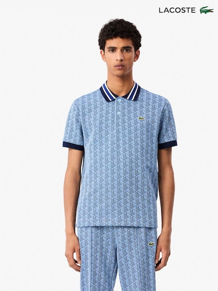 Lacoste Blue Monogram Polo Shirt (N22529) | €83
