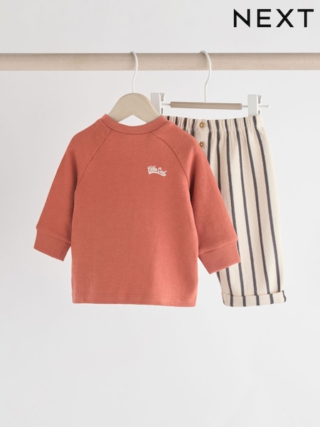 Rust Brown Stripe Baby Top And Leggings Set (N22636) | R$ 125 - R$ 145