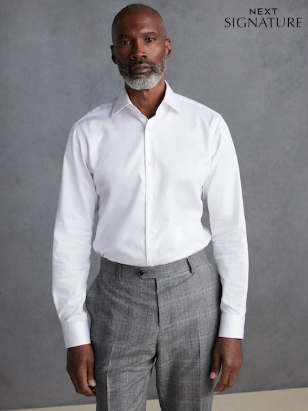 Blanco - Slim Fit Signature Long Sleeve 100% Cotton Shirt With Cutaway Collar (N22643) | 53 €