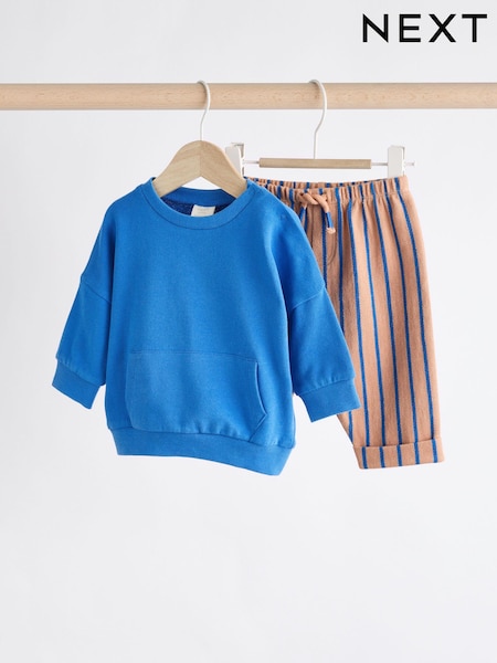 Blue/Rust Baby Sweatshirt and Joggers Set (N22652) | 44 QAR - 51 QAR