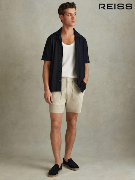 Reiss Stone Newmark Textured Drawstring Shorts (N22812) | €65