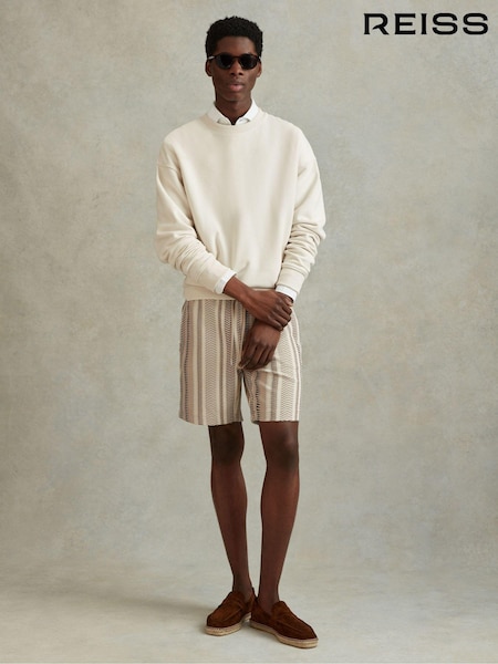 Reiss Ecru Multi River Jacquard Drawstring Shorts (N22898) | €134