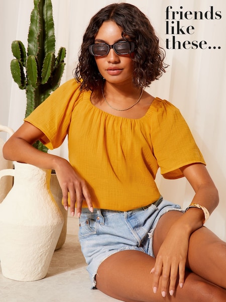 Friends Like These Square Neck Flutter Sleeve Blouse (N22934) | 20 €