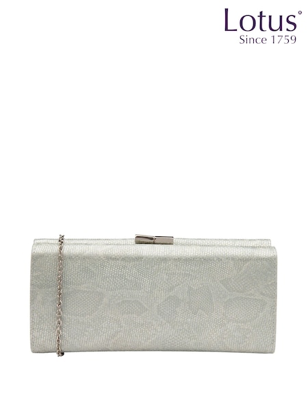Silber/Weiß - Lotus Clutch Bag with Chain (N23017) | 47 €