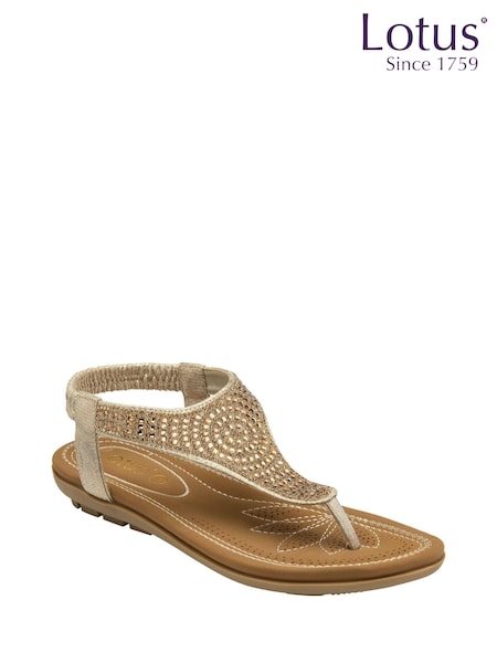 Aur - Sandale Lotus cu baretă pe deget (N23031) | 335 LEI