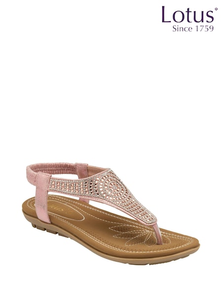 Roz - Sandale Lotus cu baretă pe deget (N23047) | 188 LEI
