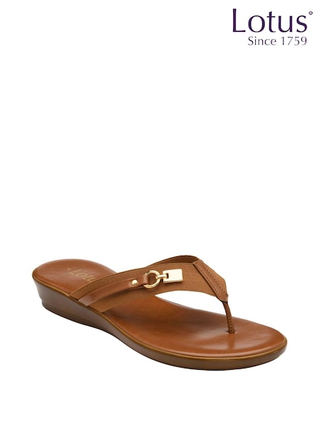 Lotus Brown Toe-Post Sandals (N23049) | €64