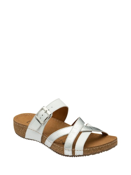 Lotus Silver Leather Mule Sandals (N23061) | €38