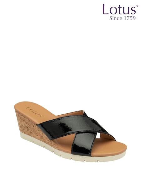 Negru - Sandale sabot Lotus cu talpăoră (N23066) | 188 LEI