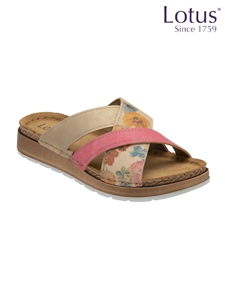 Lotus Pink Flat Mule Sandals (N23069) | ₪226