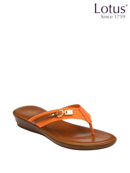 Lotus Orange Toe-Post Sandals (N23079) | €64